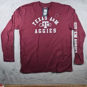 Fanatics Texas AM Aggies Shirt Mens XL Maroon Long Sleeve Gig Em Sport College